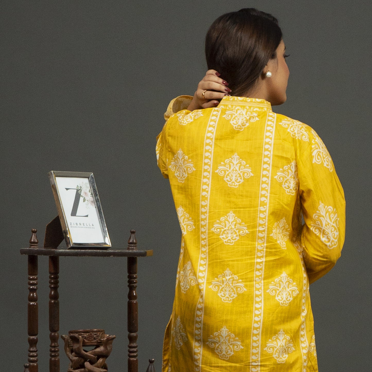 Bonsai Yellow Digital Kurti