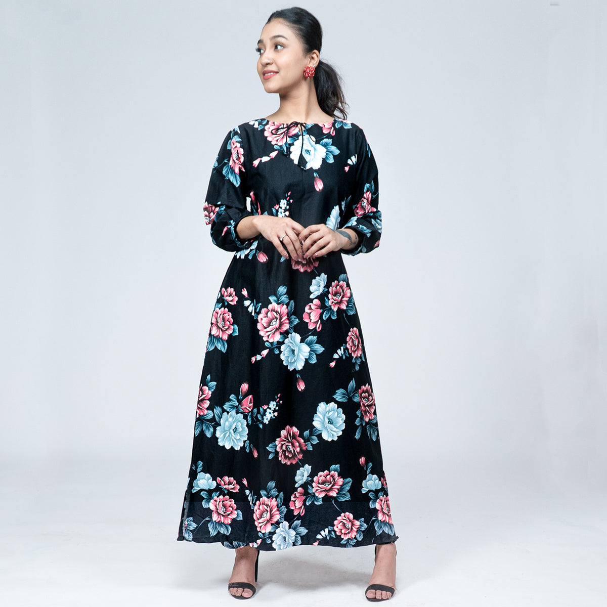 Black Floral Maxi