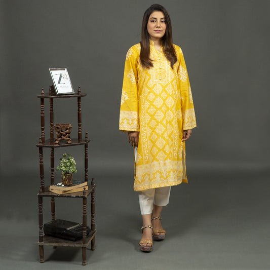 Bonsai Yellow Digital Kurti
