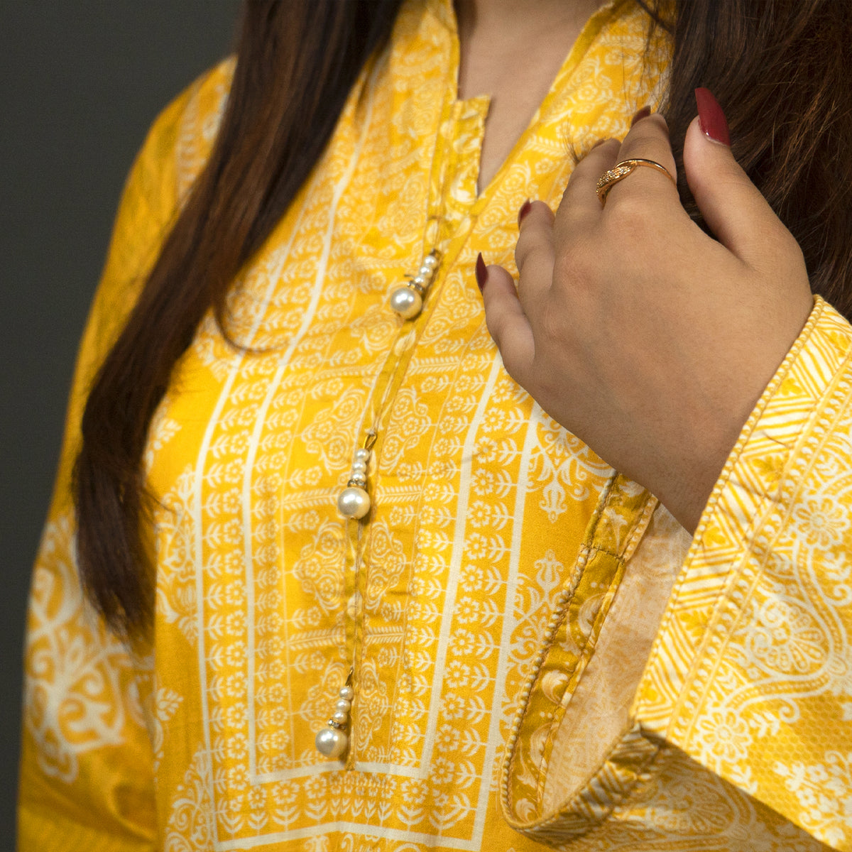Bonsai Yellow Digital Kurti