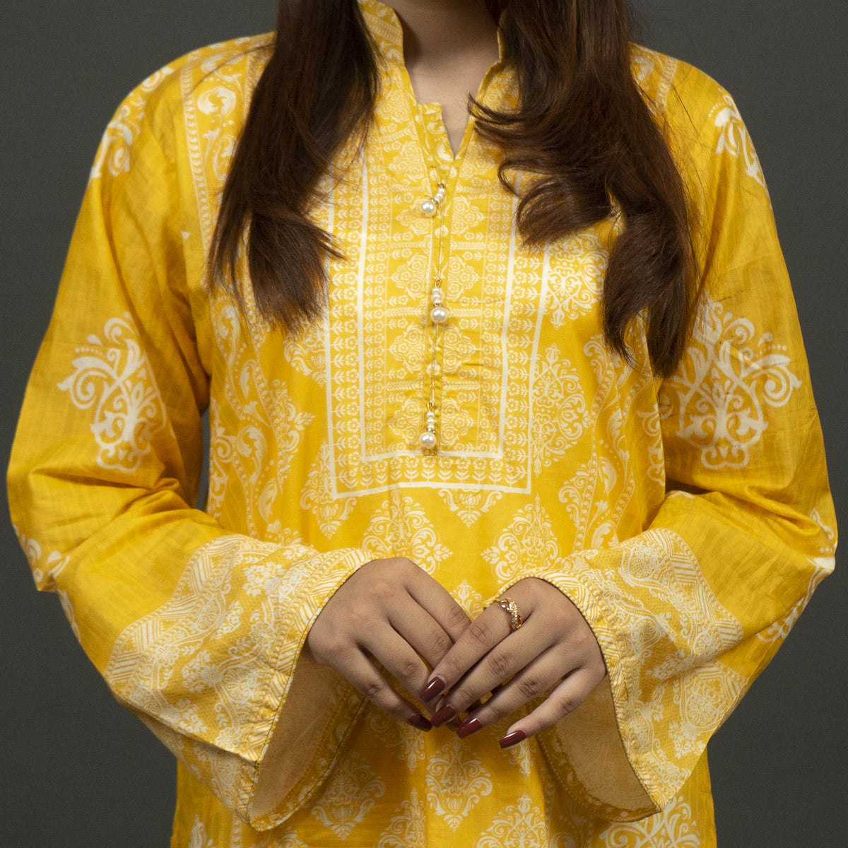Bonsai Yellow Digital Kurti