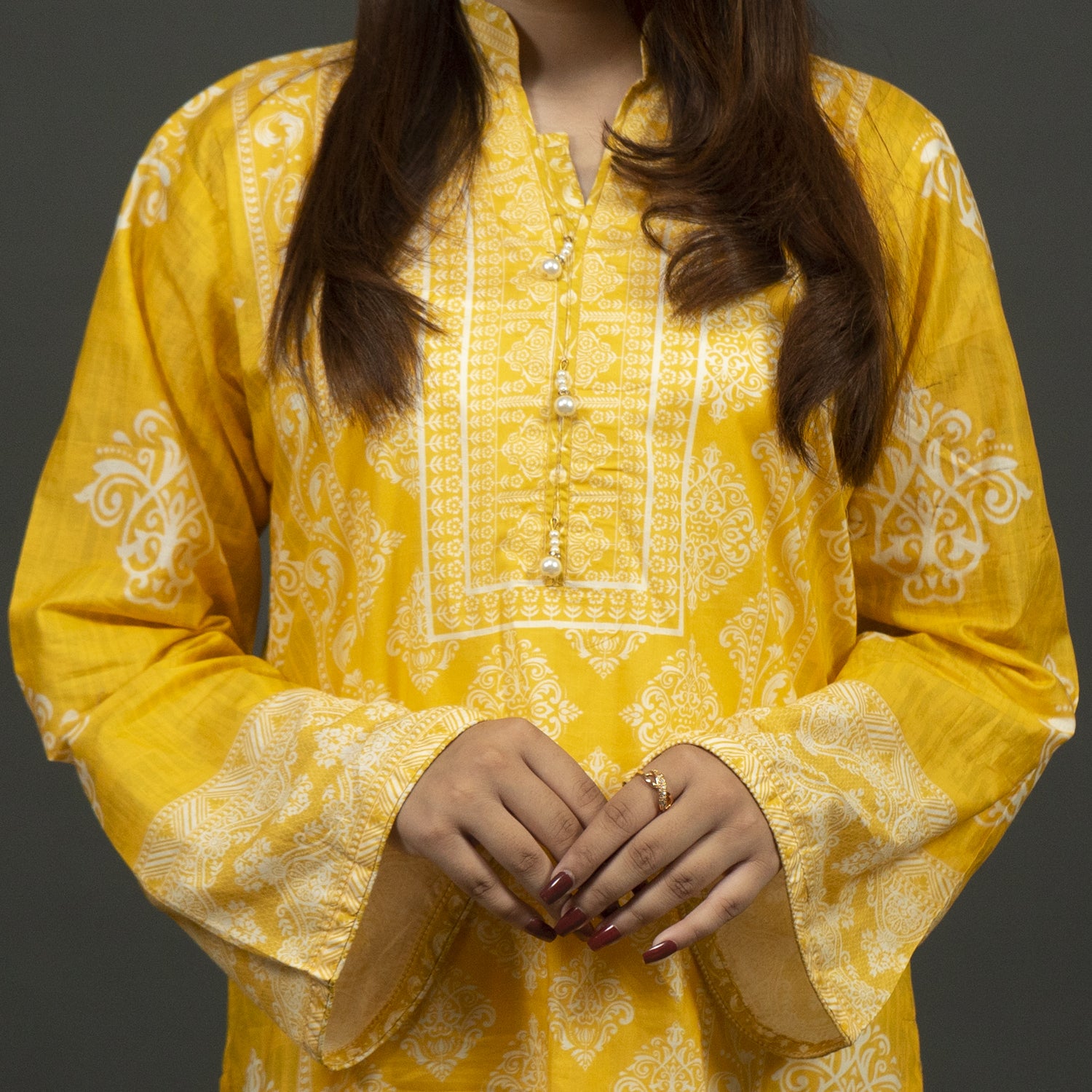 Bonsai Yellow Digital Kurti