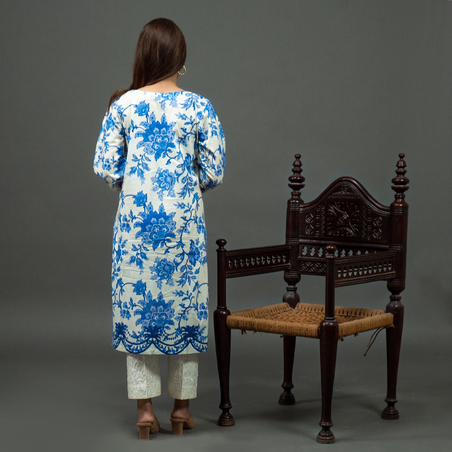 Blue Clock Kurti